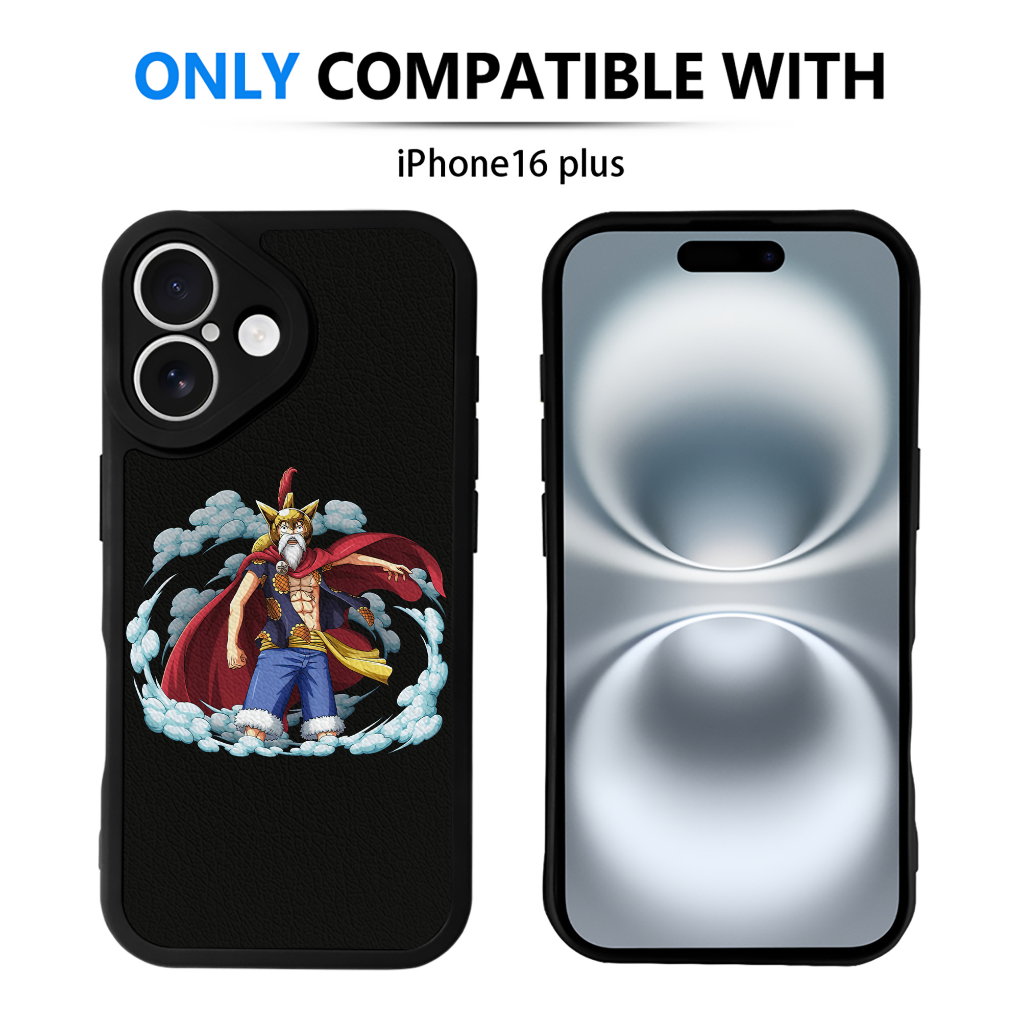 （画像用） ワンピース モンキー・D・ルフィ ONE PIECE Monkey D. Luffy 【iPhone 16シリーズ対応】シリコンスマホケース（レザー調） 材質：シリコン